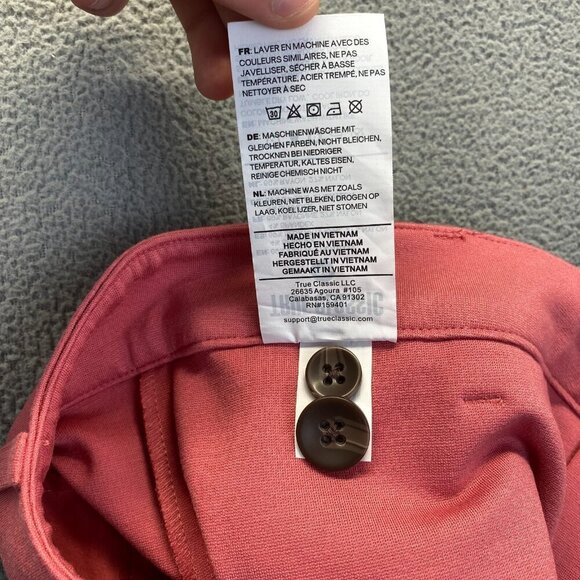 True Classic Men's Pink Shorts, 36" x 7" Inseam - Picture 7 of 13